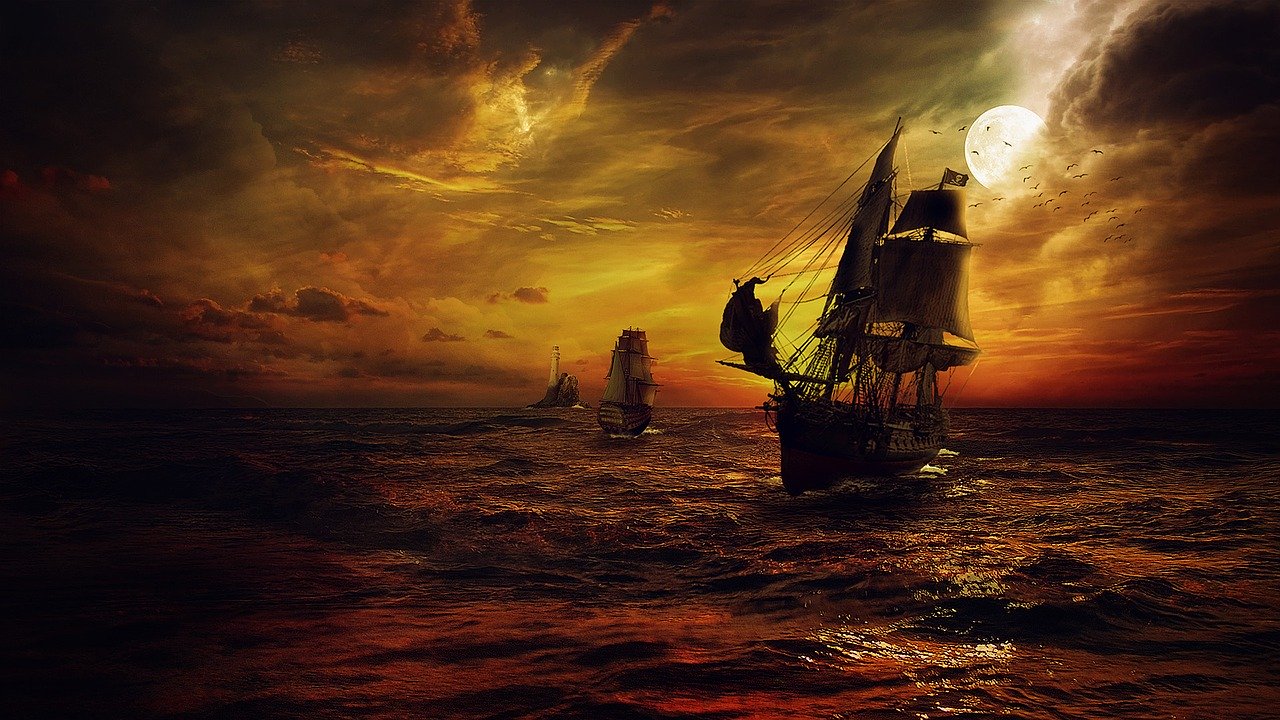 Ship Strom Sea Night